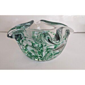 Murano Hand Blown Heavy Art Glass Ashtray/Trinket/Candy Bowl 1960's